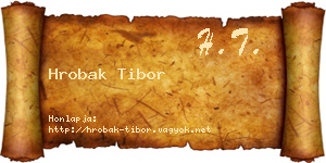 Hrobak Tibor névjegykártya